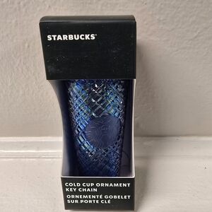 Starbucks Blue Cold Cup Ornament Key Chain